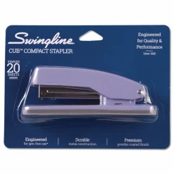 Swingline Cub Compact Metal Staplers, 20 Sheet Capacity, Periwinkle