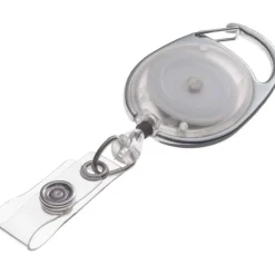 Swingline GBC Translucent Retractable Carabiner Badge Reels, Clear, Pack Of 25