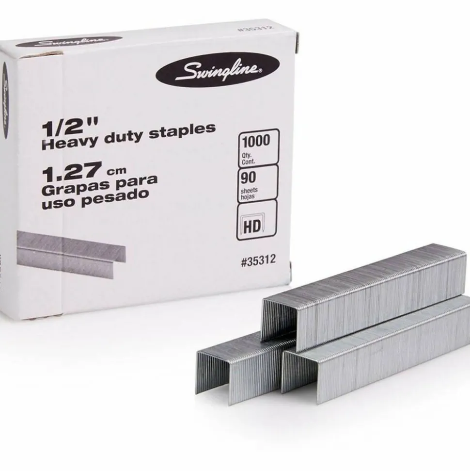 Swingline Heavy-Duty Staples, 1/2", Box Of 1,000
