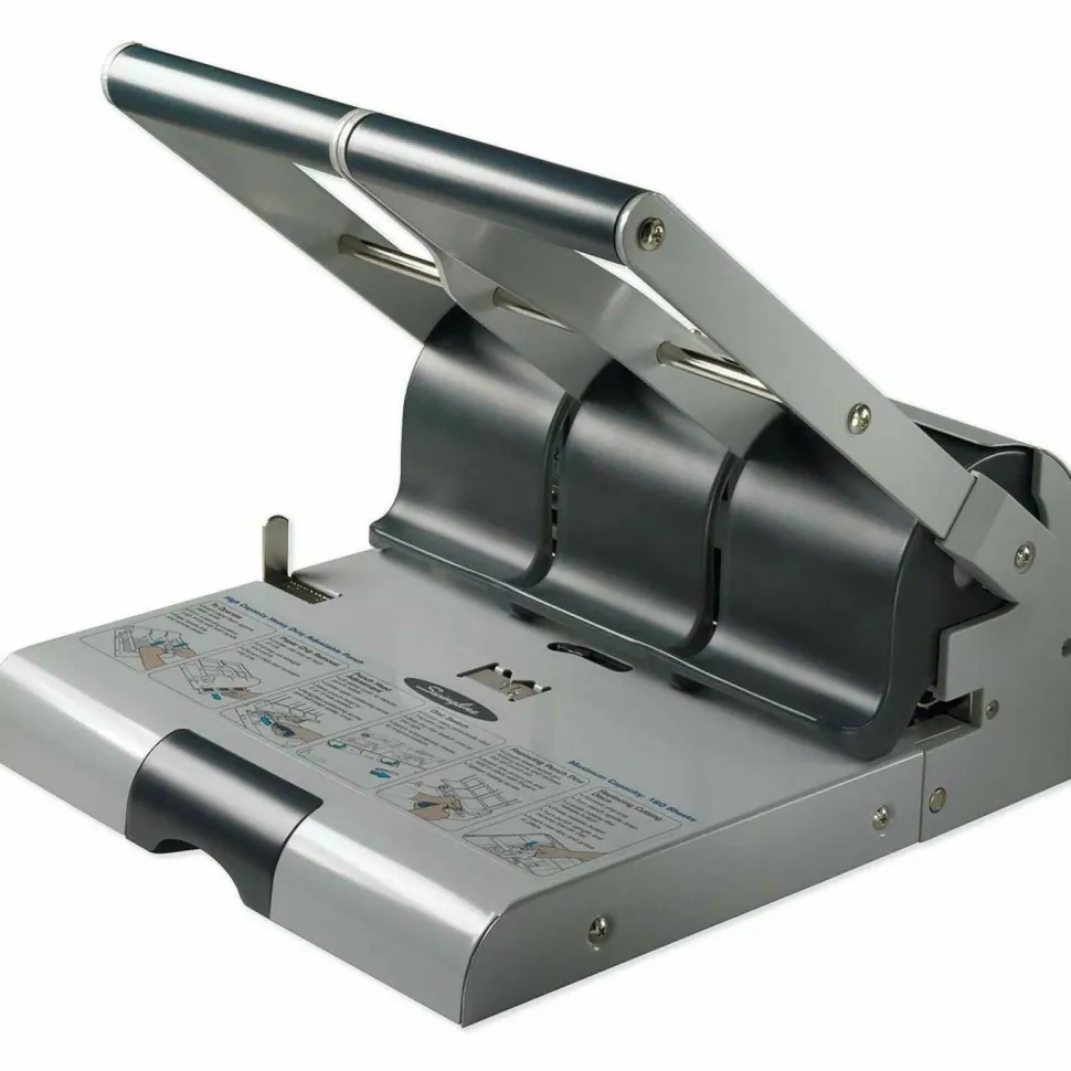 Swingline High-Capacity Adjustable Paper Punch, Light Gray