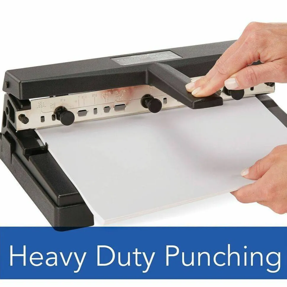 Swingline 2-4 Hole Heavy-Duty Paper Punch, Black