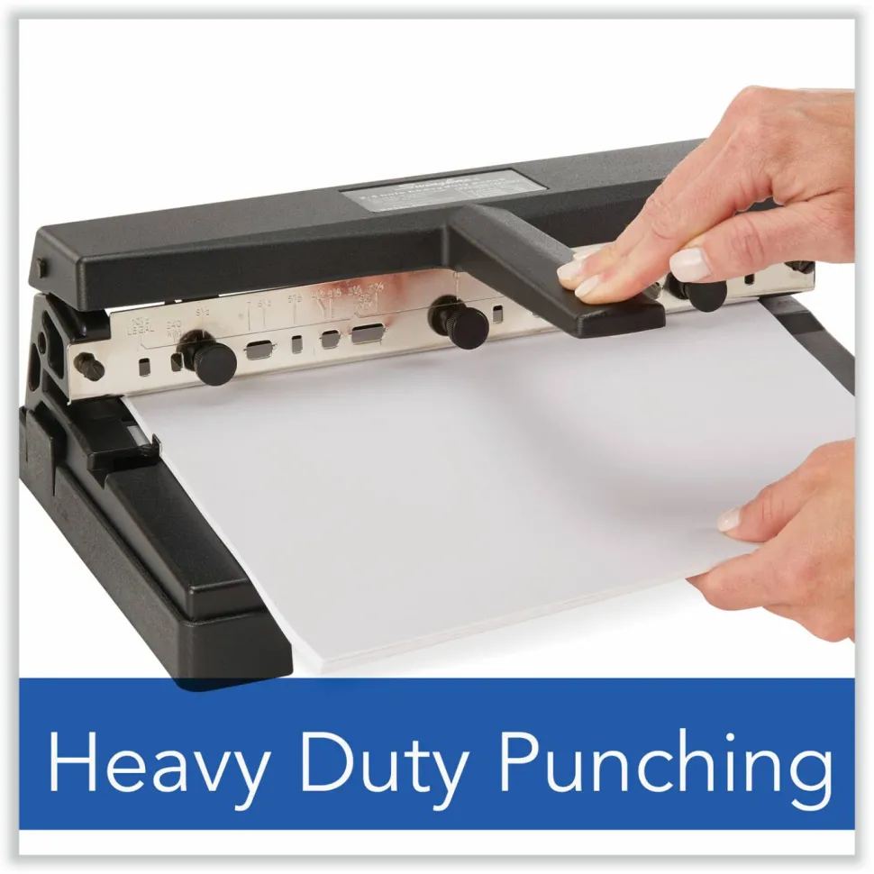 Swingline 2-4 Hole Heavy-Duty Paper Punch, Black