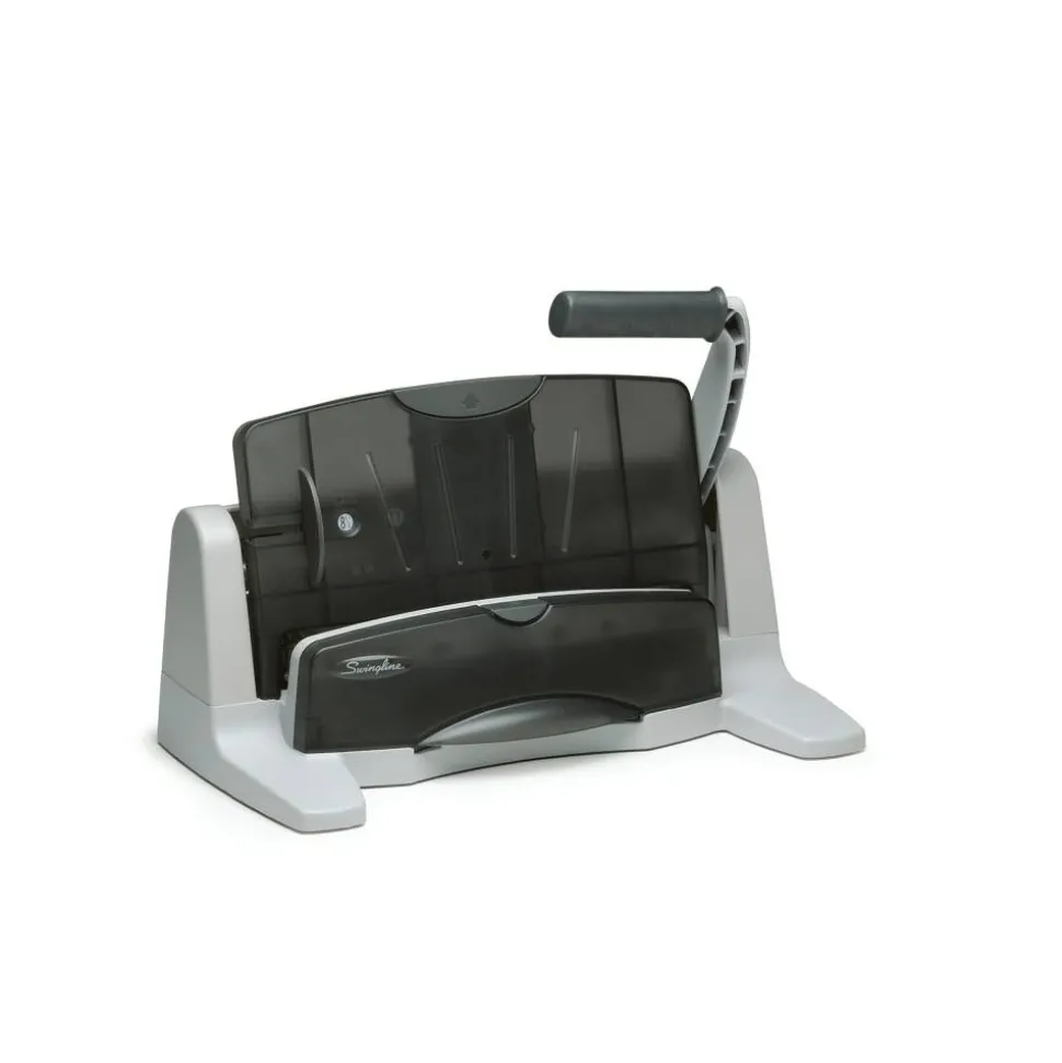 Swingline LightTouch Heavy-Duty Paper Punch, Charcoal/Gray
