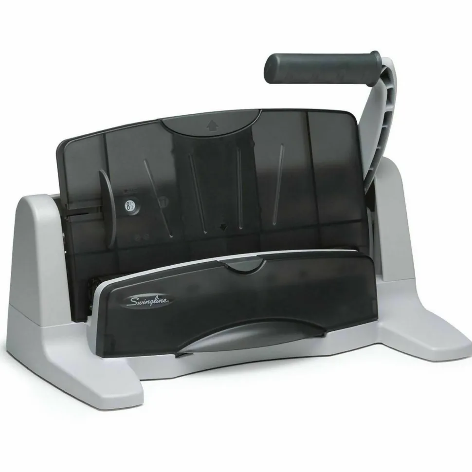 Swingline LightTouch Heavy-Duty Paper Punch, Charcoal/Gray