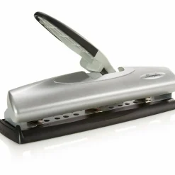 Swingline LightTouch High-Capacity Paper Punch, Black/Silver