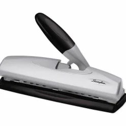 Swingline LightTouch High-Capacity Paper Punch, Black/Silver
