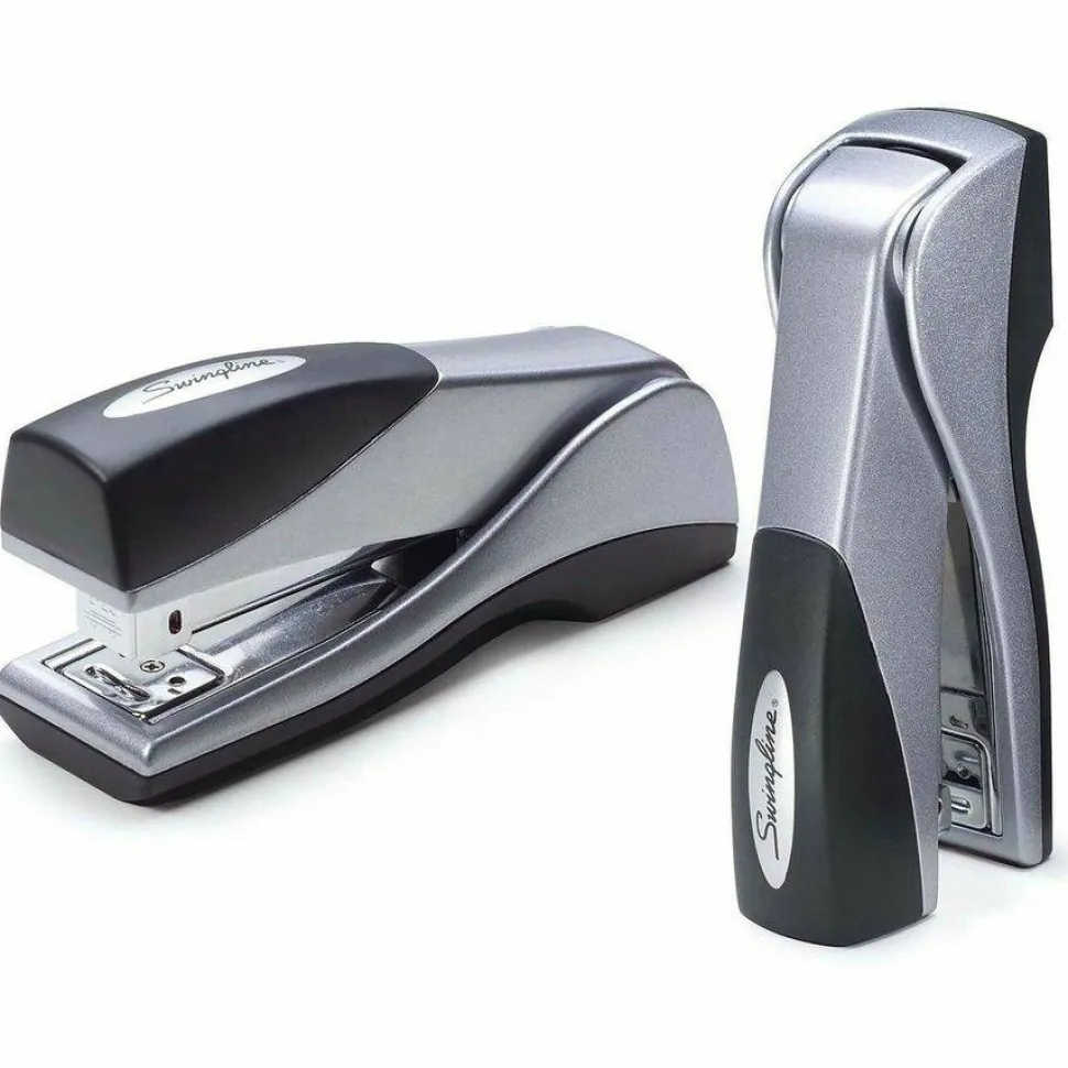 Swingline Optima Grip Compact Stapler, 25 Sheets Capacity, Silver