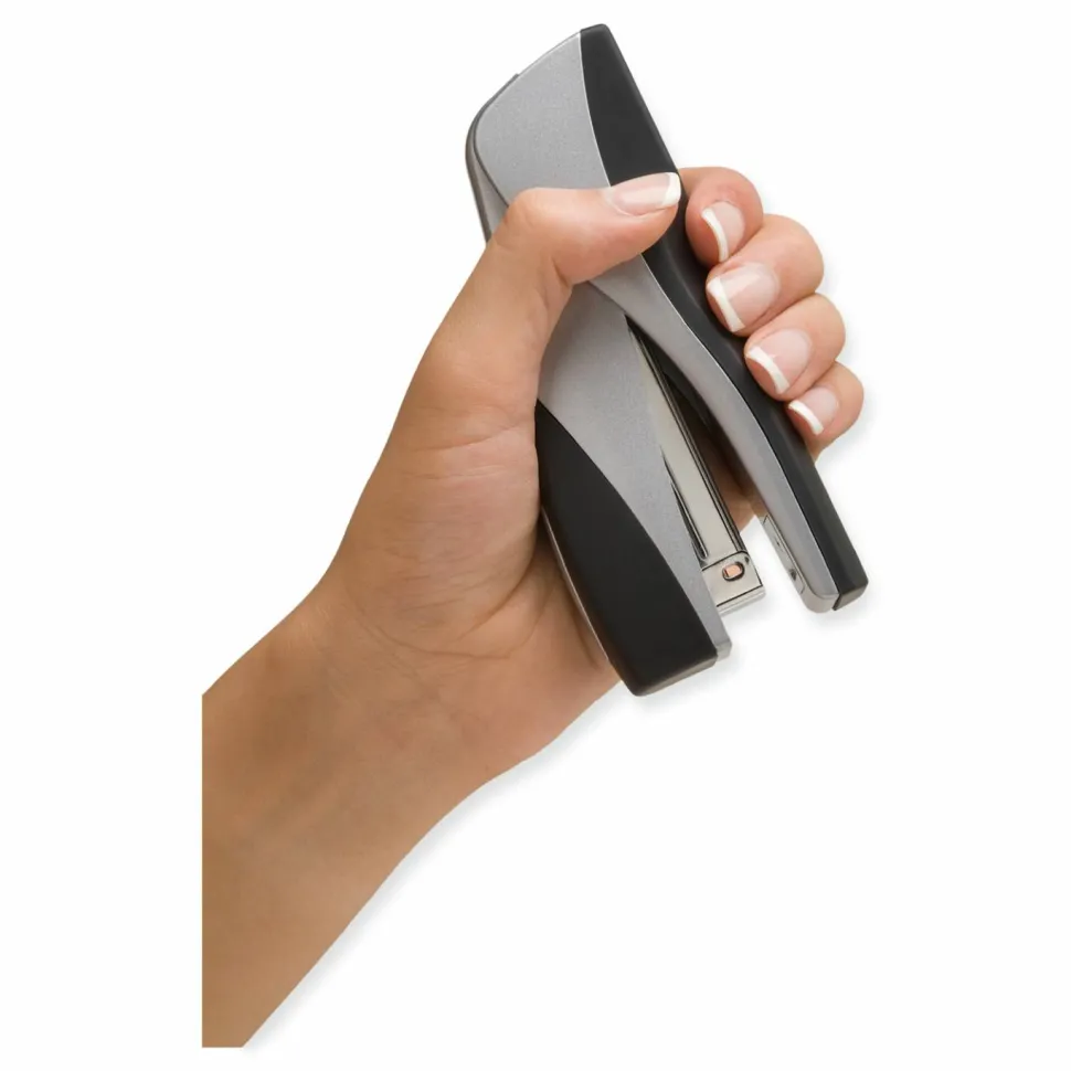 Swingline Optima Grip Compact Stapler, 25 Sheets Capacity, Silver