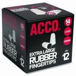 Swingline Rubber Fingertips, #14, 7/8" Diameter, Amber, Box Of 12