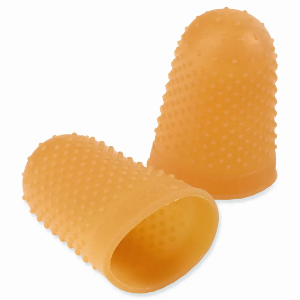 Swingline Rubber Fingertips, #14, 7/8" Diameter, Amber, Box Of 12