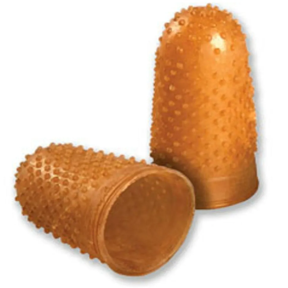 Swingline Rubber Fingertips, #14, 7/8" Diameter, Amber, Box Of 12