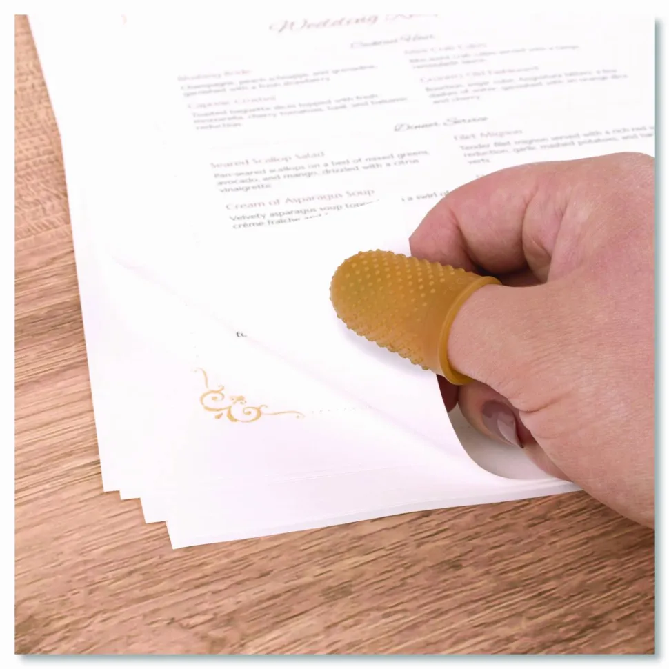 Swingline Rubber Fingertips, #14, 7/8" Diameter, Amber, Box Of 12