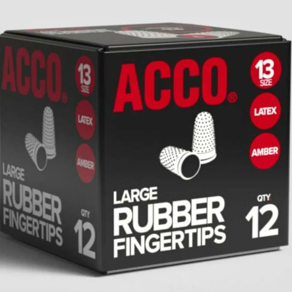 Swingline Rubber Fingertips, #13, 3/4" Diameter, Amber, Box Of 12