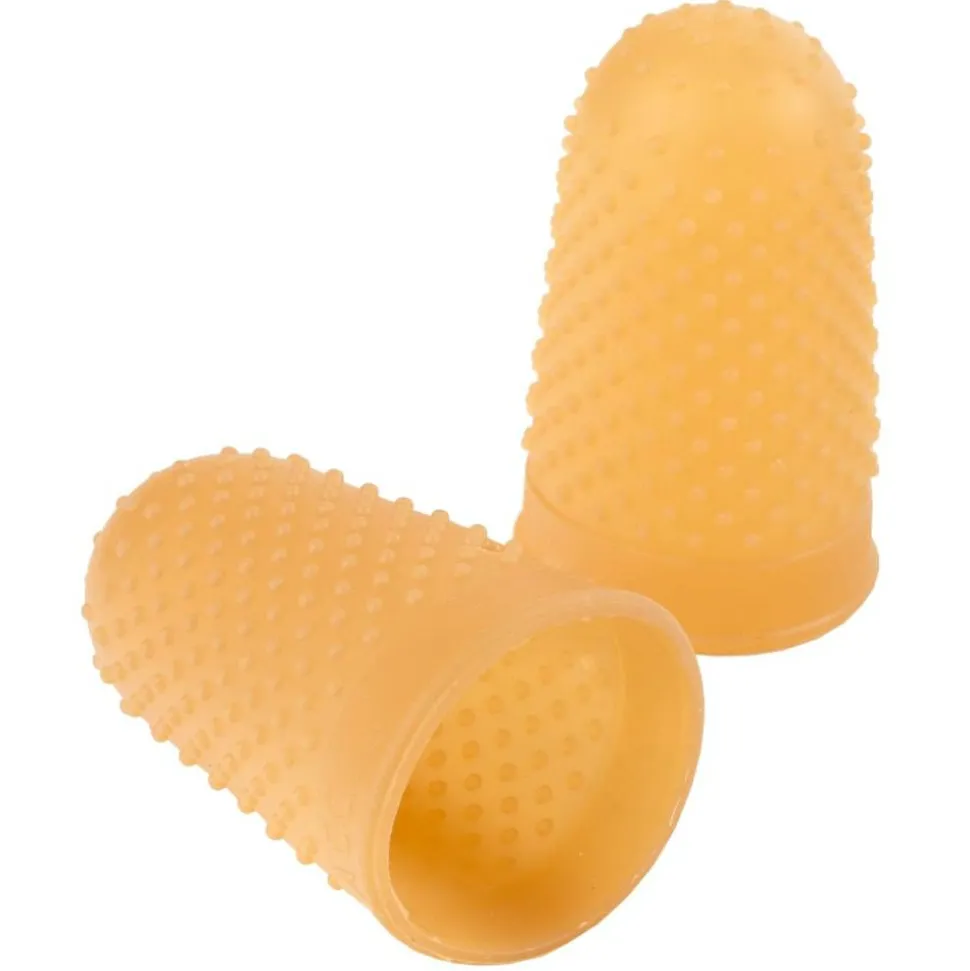 Swingline Rubber Fingertips, #13, 3/4" Diameter, Amber, Box Of 12