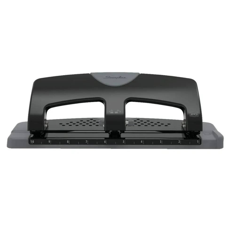 Swingline SmartTouch 3-Hole Low-Force Punch, 20-Sheet Capacity