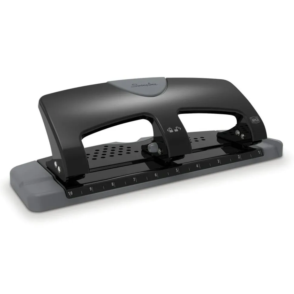 Swingline SmartTouch 3-Hole Low-Force Punch, 20-Sheet Capacity