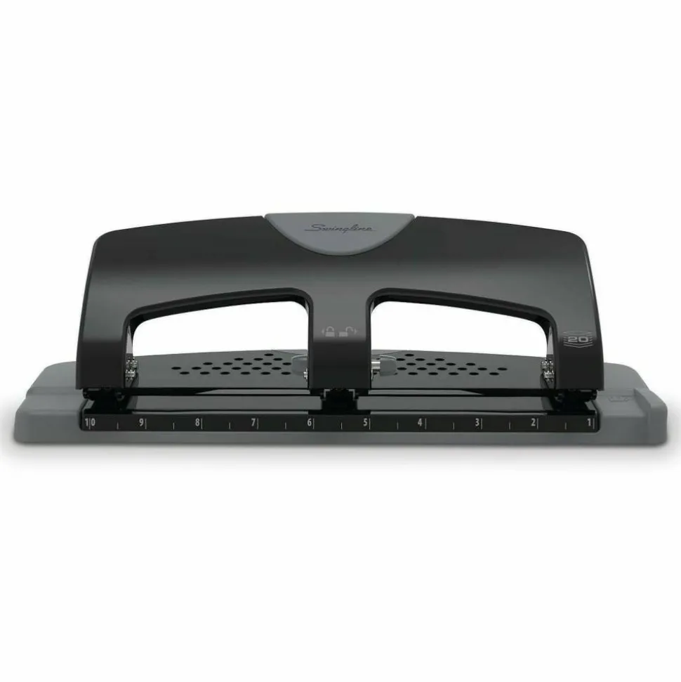Swingline SmartTouch 3-Hole Low-Force Punch, 20-Sheet Capacity
