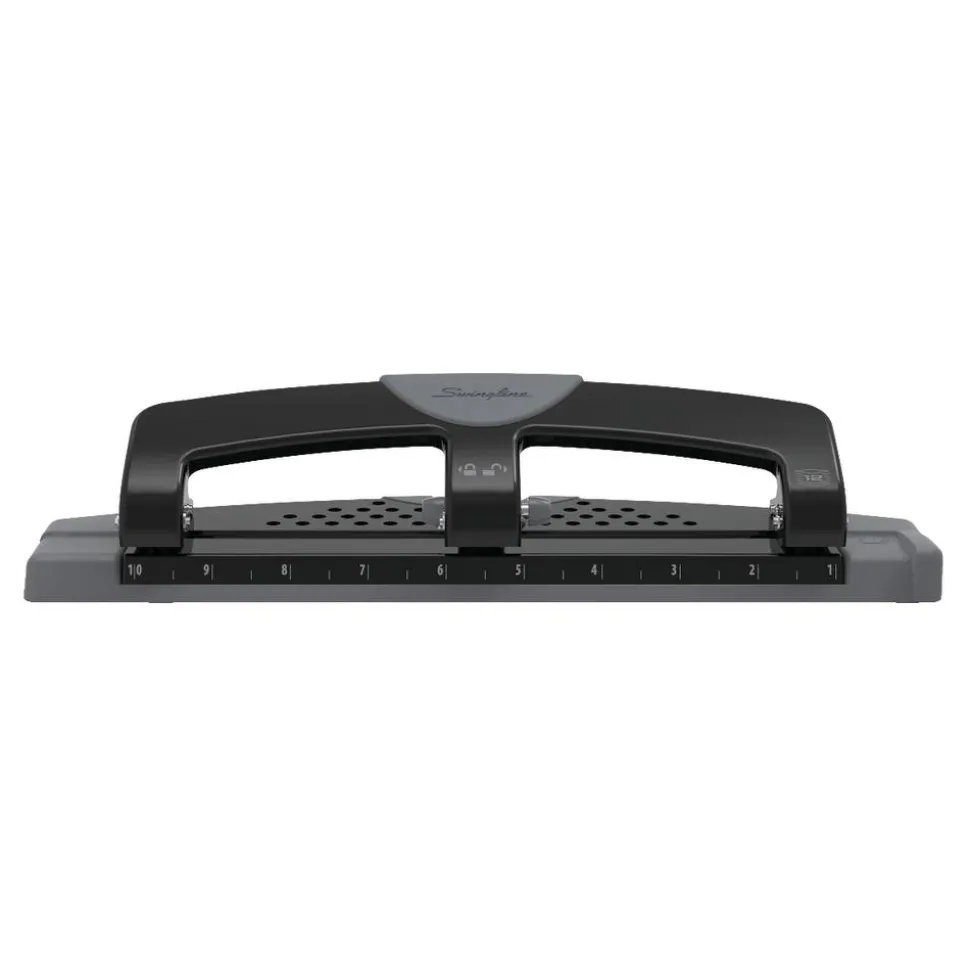 Swingline SmartTouch 3-Hole Low-Force Punch, 12-Sheet Capacity
