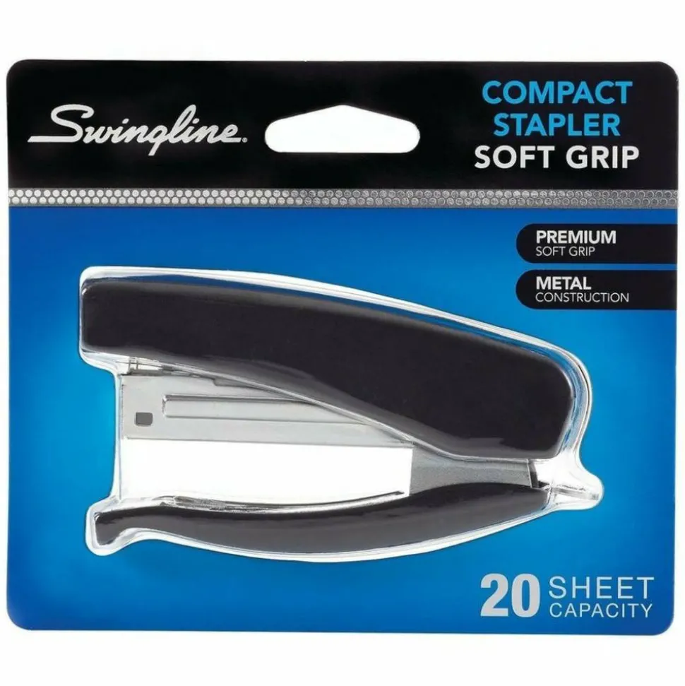 Swingline Soft Grip Hand Stapler, 20 Sheets, Black