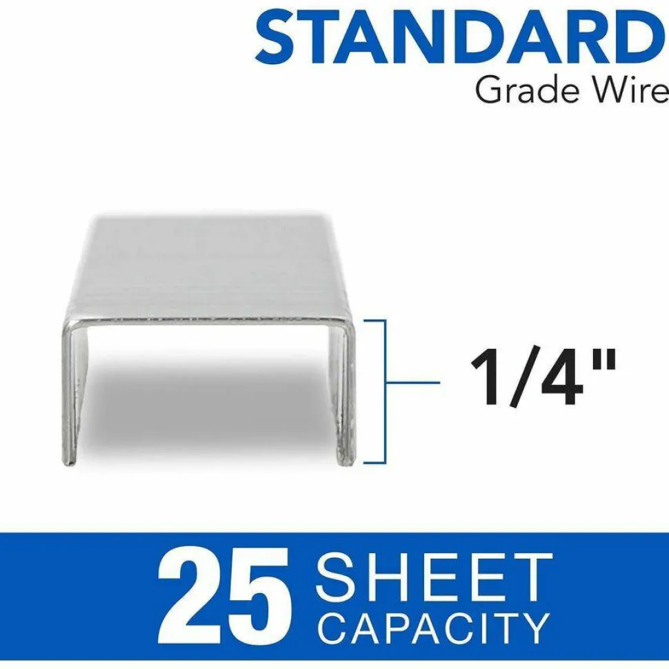 Swingline Standard Staples, 1/4" Length, 5,000 Per Box, Pack Of 5