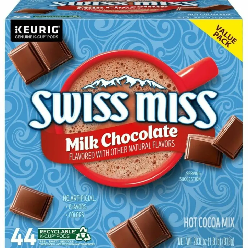 Swiss Miss Milk Hot Cocoa K-Cup Pods, 0.65 Oz, Pack Of 44 Pods