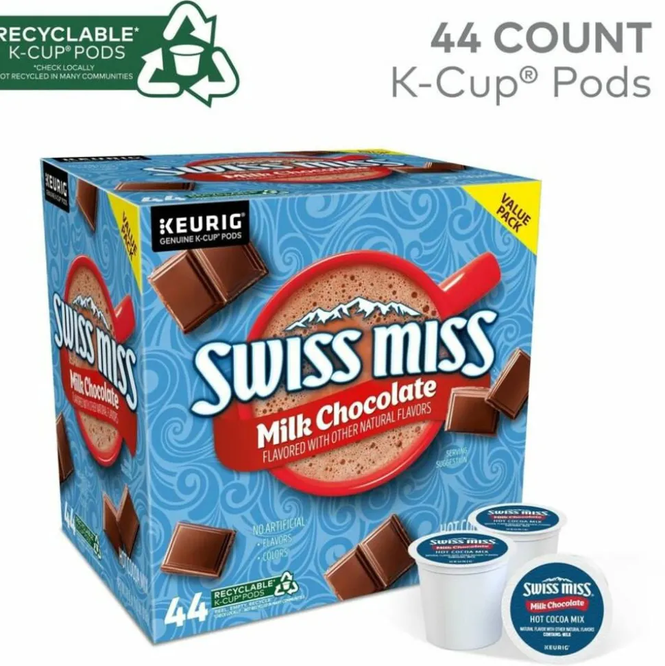 Swiss Miss Milk Hot Cocoa K-Cup Pods, 0.65 Oz, Pack Of 44 Pods