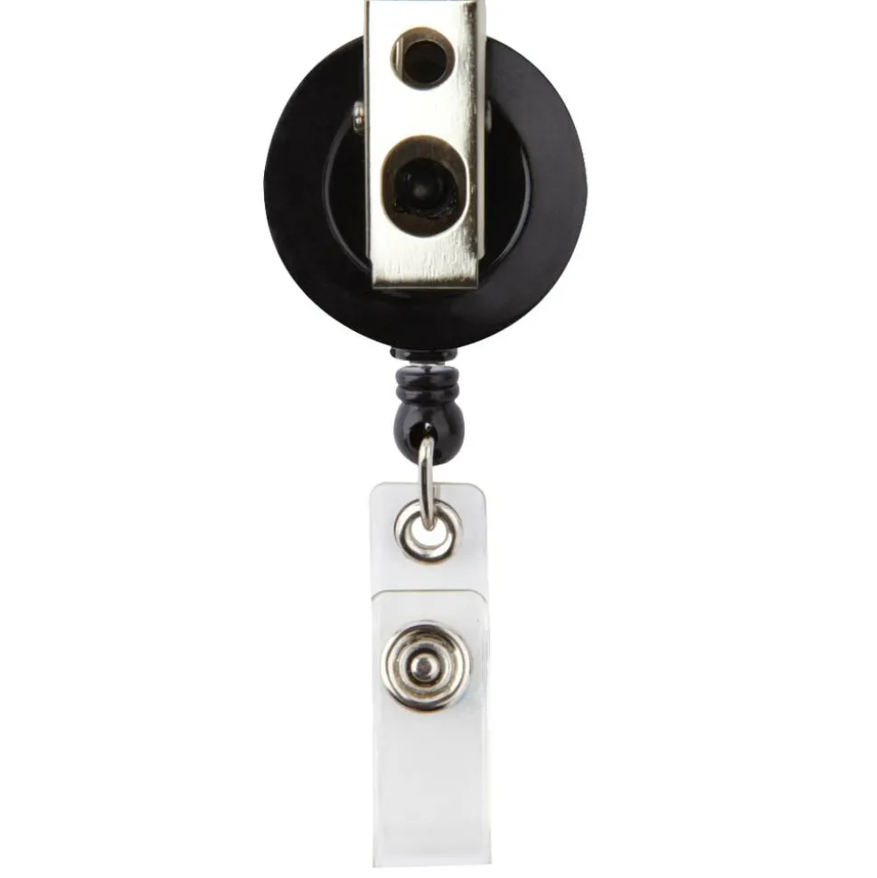 Swivel Alligator Clip Badge Reel, Black