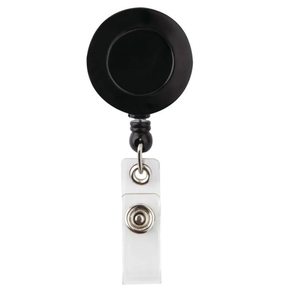 Swivel Alligator Clip Badge Reel, Black