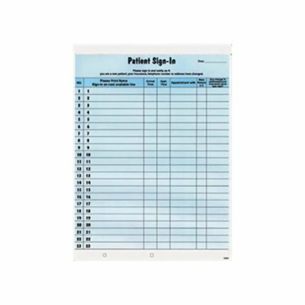 Tabbies Patient Sign-In Label Forms, Blue, Pack of 125