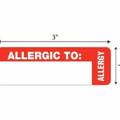 Tabbies Permanent "Allergic To:" Medical Wrap Label Roll, TAB40562, Red, Roll Of 500