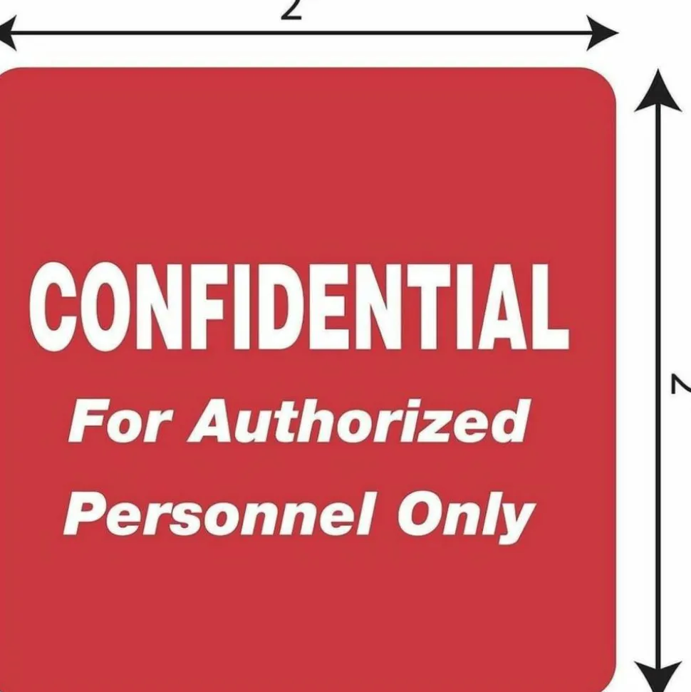 Tabbies Permanent "Confidential Authorized Personnel" Only Label Roll, TAB40570, Red, Roll Of 500