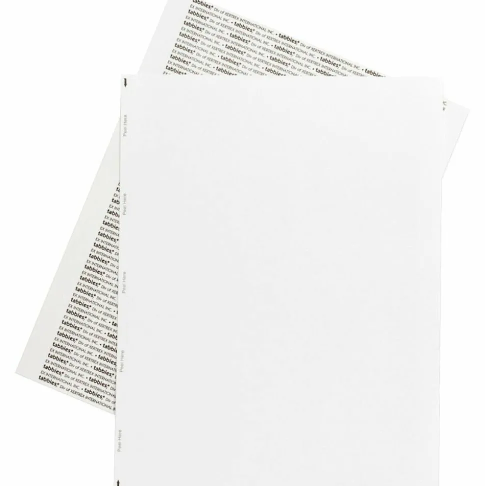 Tabbies Permanent Transcription Label Sheets, Unruled, 59533, White, Box Of 100