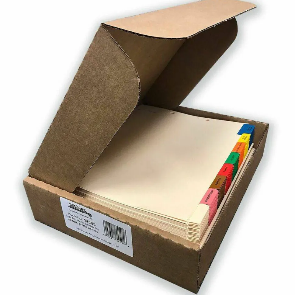 Tabbies 8 Side-Tab Medical Chart Index Set, 9" x 11", Box Of 40