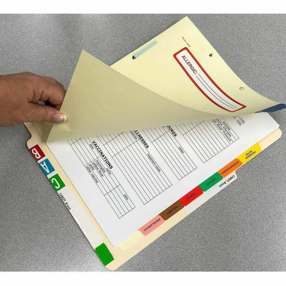 Tabbies 8 Side-Tab Medical Chart Index Set, 9" x 11", Box Of 40