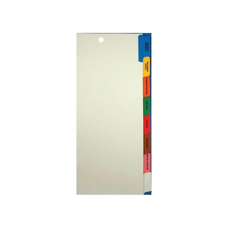 Tabbies 8 Side-Tab Medical Chart Index Set, 9" x 11", Box Of 40