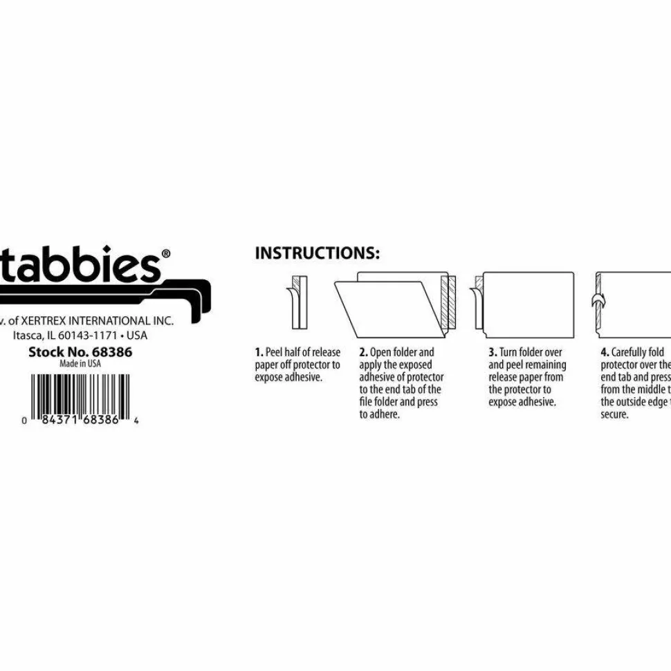 Tabbies Wrap-Around Folder End Tabs, Box Of 100 End Tabs