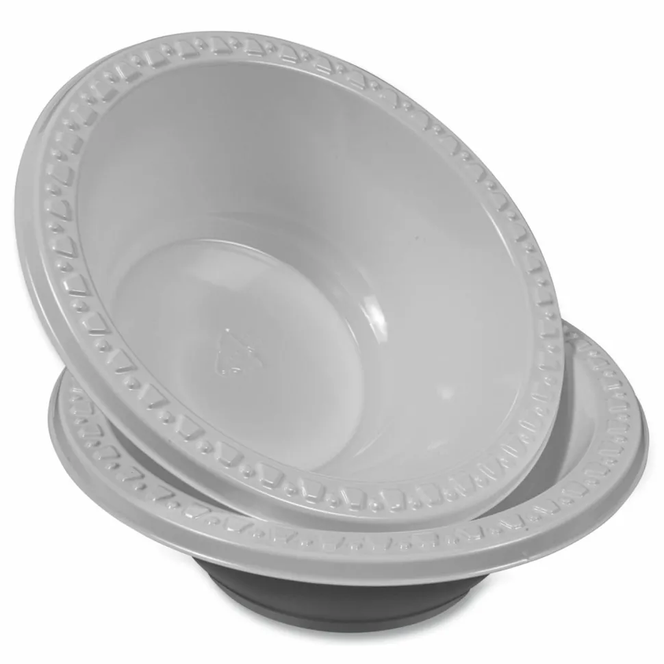 Tablemate Plastic Dinnerware, Bowl, 12 oz, White, 125/Pack
