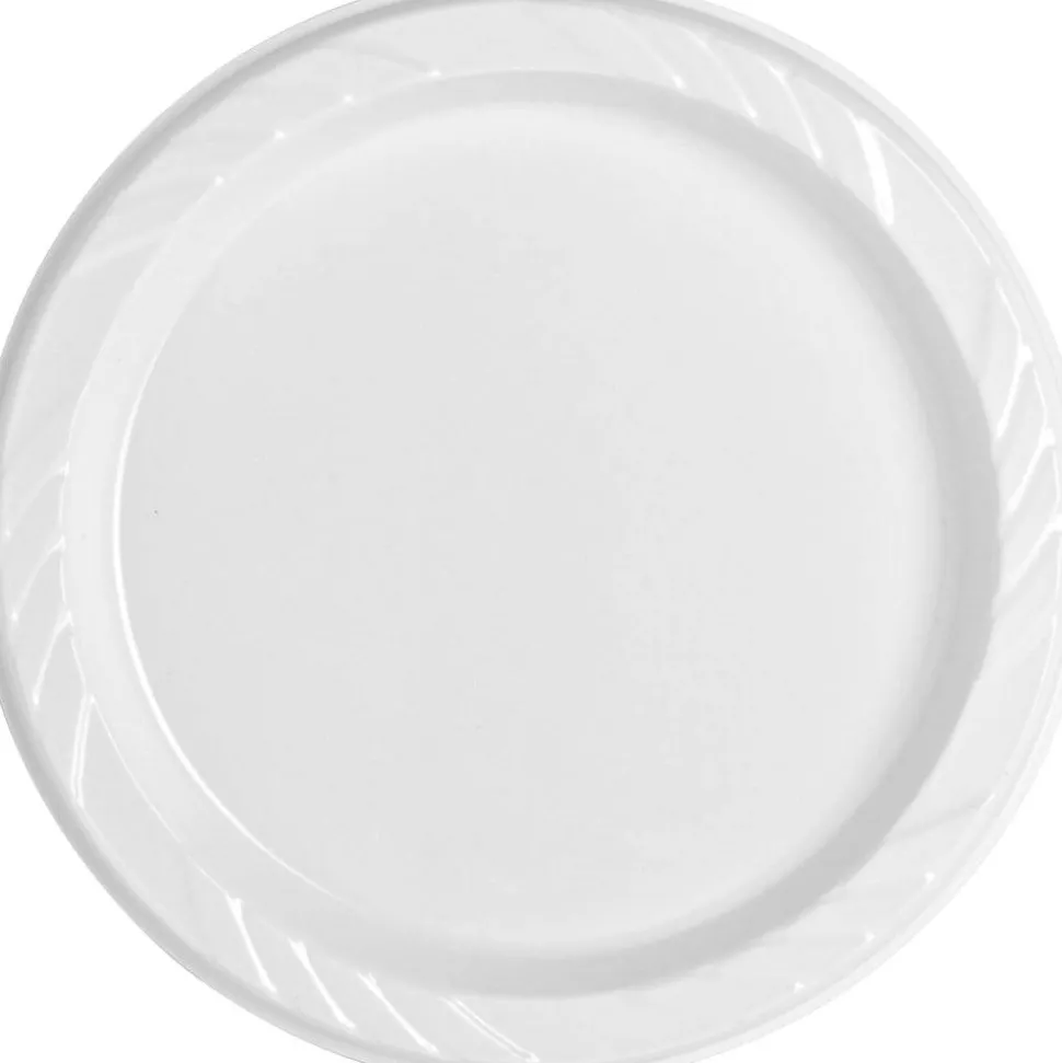 Tablemate Plastic Dinnerware, Plates, 6" dia, White, 125/Pack