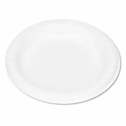 Tablemate Plastic Dinnerware, Plates, 6" dia, White, 125/Pack