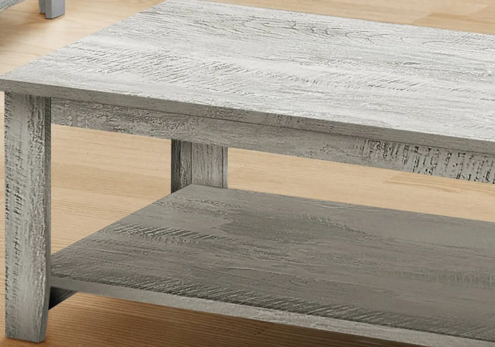 Table Set, 3pcs Set, Coffee, End, Side, Accent, Living Room, Grey Laminate, Transitional