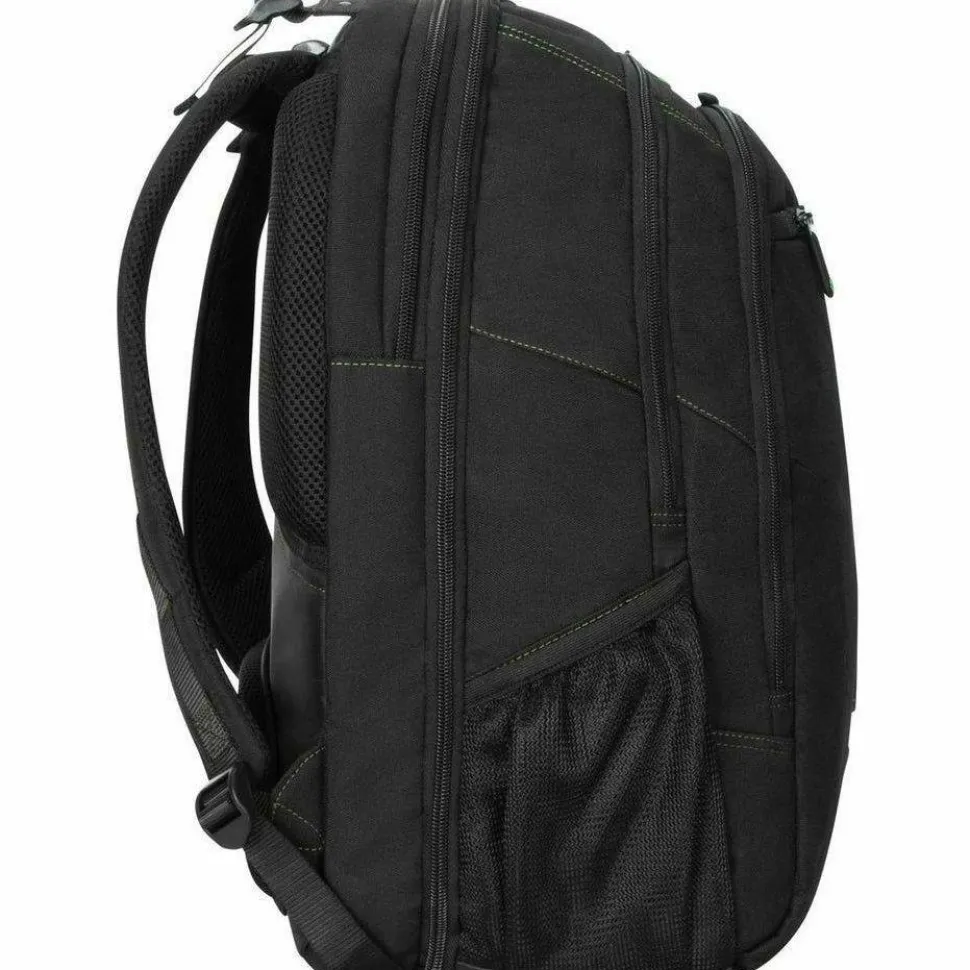 Targus Spruce EcoSmart TBB019US Carrying Case (Backpack) for 17" Notebook - Black, Green - TAA Compliant