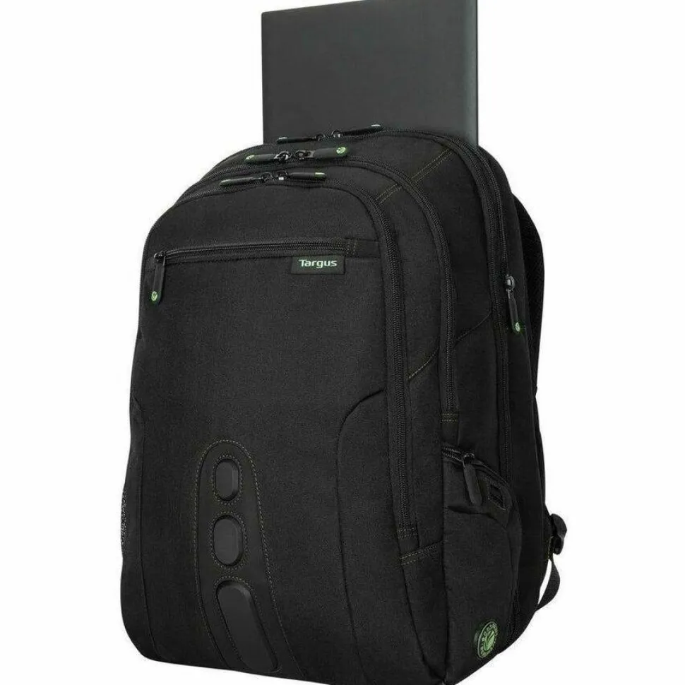 Targus Spruce EcoSmart TBB019US Carrying Case (Backpack) for 17" Notebook - Black, Green - TAA Compliant