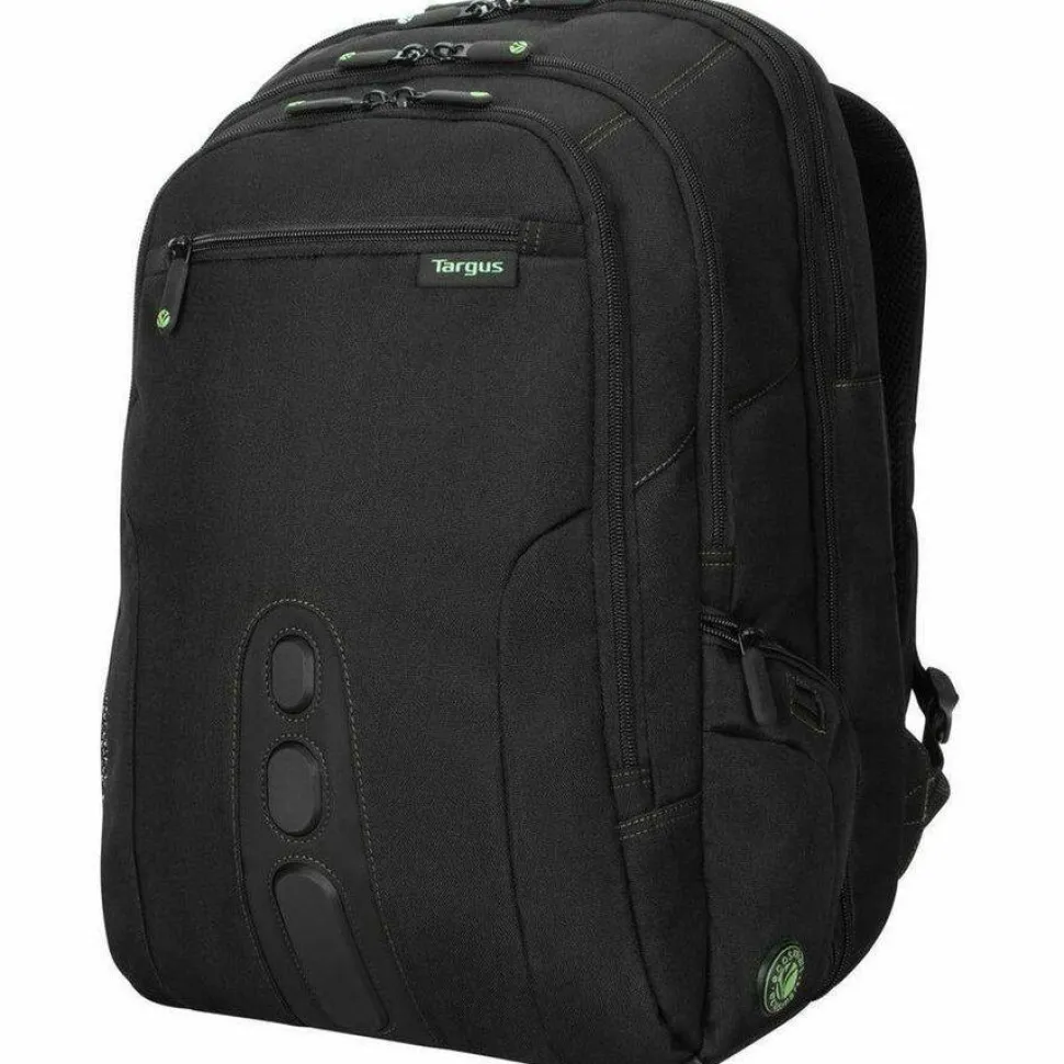 Targus Spruce EcoSmart TBB019US Carrying Case (Backpack) for 17" Notebook - Black, Green - TAA Compliant
