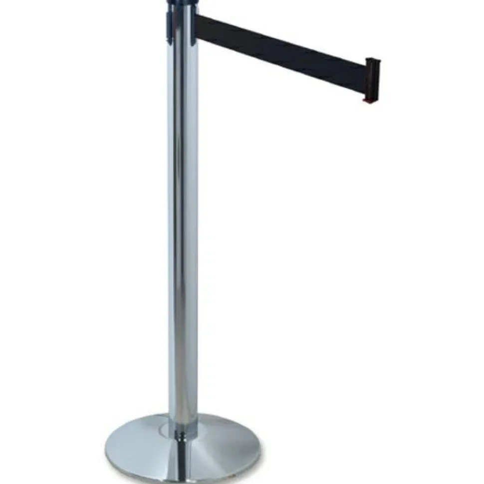 Tatco Adjusta-Tape Crowd Control Stanchion Bases, 14"Diameter, Chrome, Box Of 2