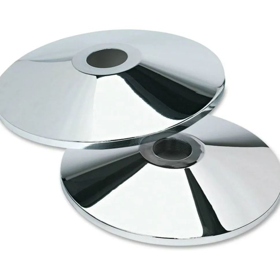 Tatco Adjusta-Tape Crowd Control Stanchion Bases, 14"Diameter, Chrome, Box Of 2