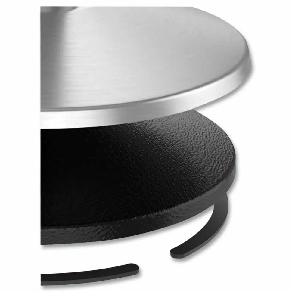 Tatco Adjusta-Tape Crowd Control Stanchion Bases, 14"Diameter, Chrome, Box Of 2