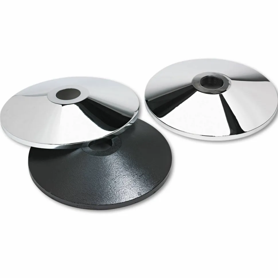 Tatco Adjusta-Tape Crowd Control Stanchion Bases, 14"Diameter, Chrome, Box Of 2