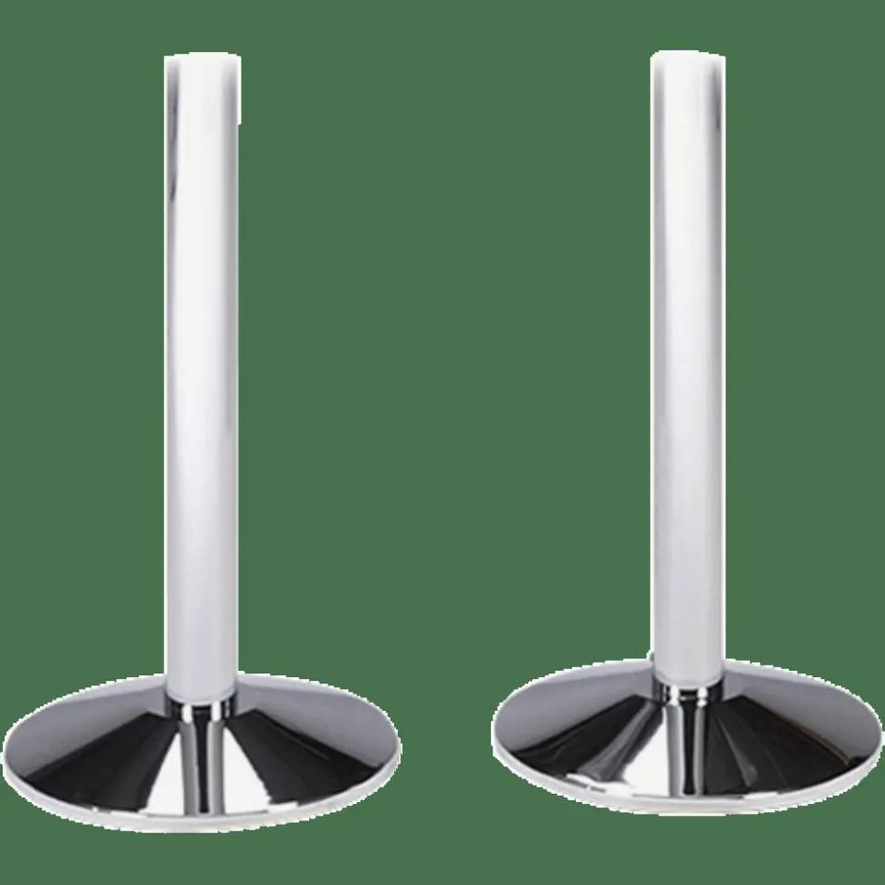 Tatco Adjusta-Tape Crowd Control Stanchion Bases, 14"Diameter, Chrome, Box Of 2