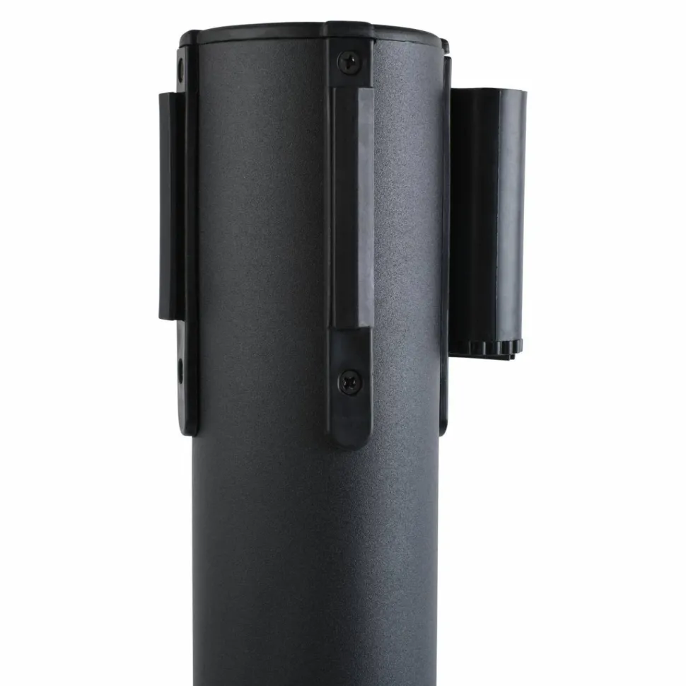 Tatco Economy Crowd Control, Assorted Materials, 14" x 35" x 9 ft 6", Black, 2/Carton