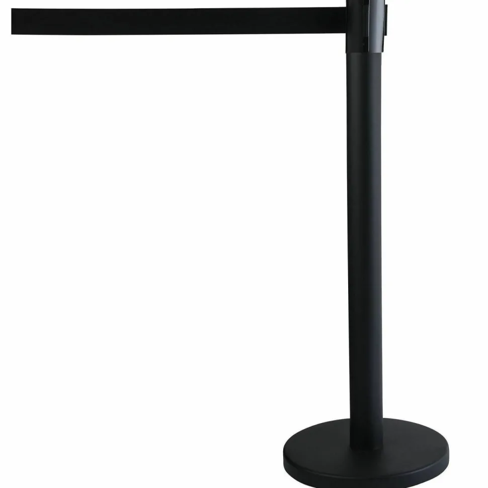 Tatco Economy Crowd Control, Assorted Materials, 14" x 35" x 9 ft 6", Black, 2/Carton